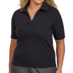 Denver Hayes Women's Semi-Fitted Elbow Sleeve Johnny Collar Shirt