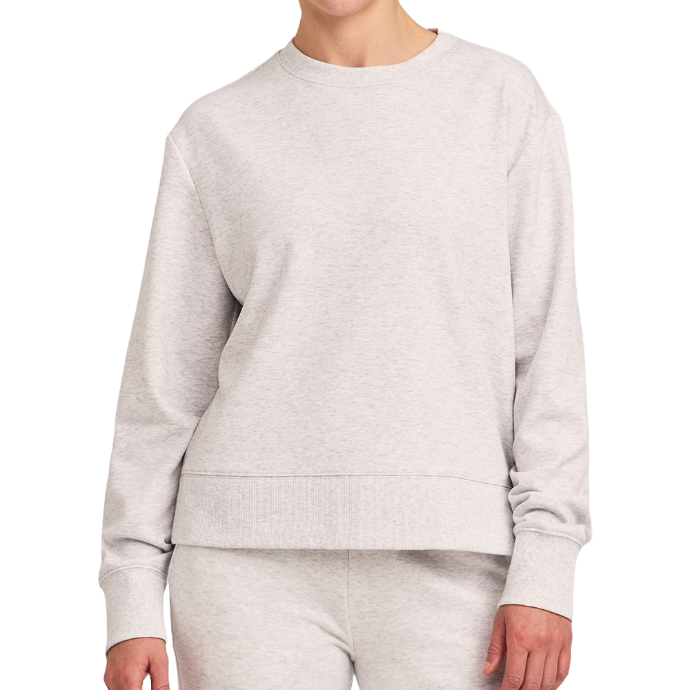 3AFCSHAS5-380L_1000px_lightGreyHeather_front Shambhala Women's Fleece Crew Neck Pullover - Image 1