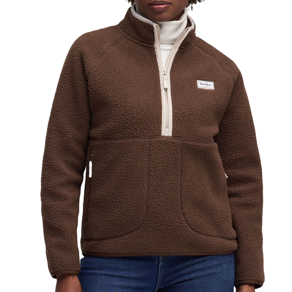 3AFDWRF26-101_1000px_brown_front WindRiver Women's T-Max Sherpa 1/2 Zip Pullover - Image 1
