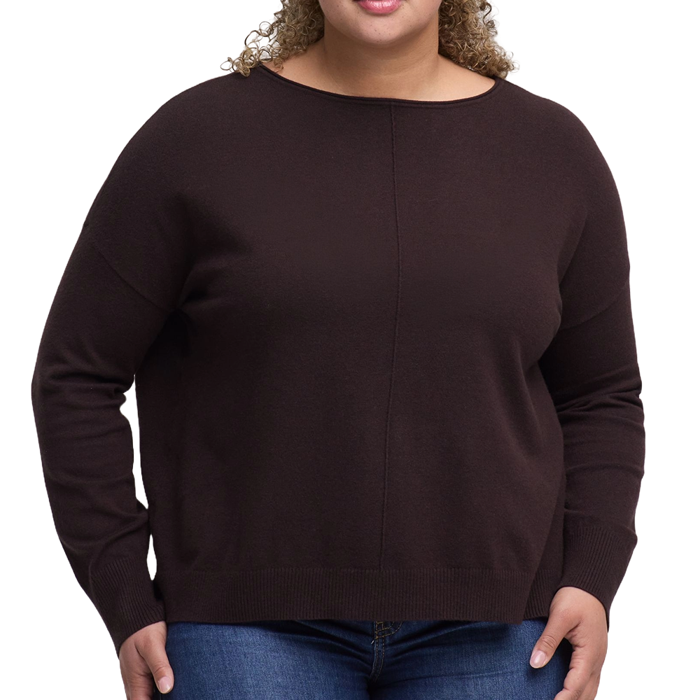 3BGADHFA6-205_1000px_brown_front Denver Hayes Women's Boatneck Pullover Sweater - Image 1
