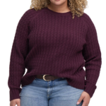 Denver Hayes Women's L/S Micro Cable Crewneck Sweater - Image 2
