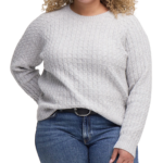 Denver Hayes Women's L/S Micro Cable Crewneck Sweater - Image 3